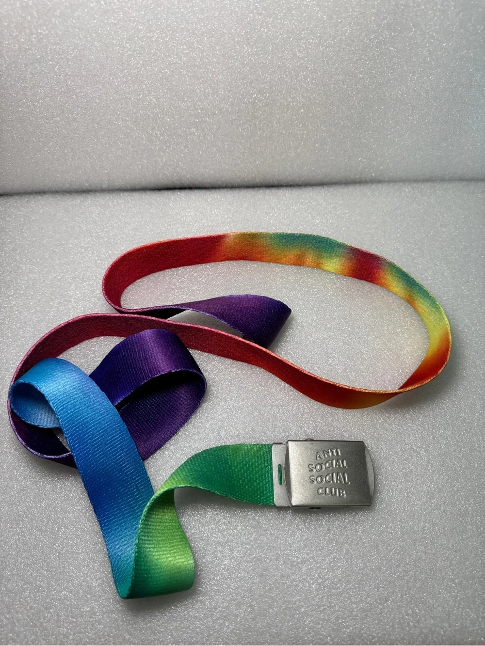 Anti Social Social Club ASSC “Get Weird” Belt Multicolor Rainbow Tie Dye